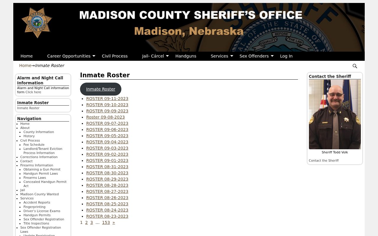 Norfolk residents directory Madison County dated inmate roster