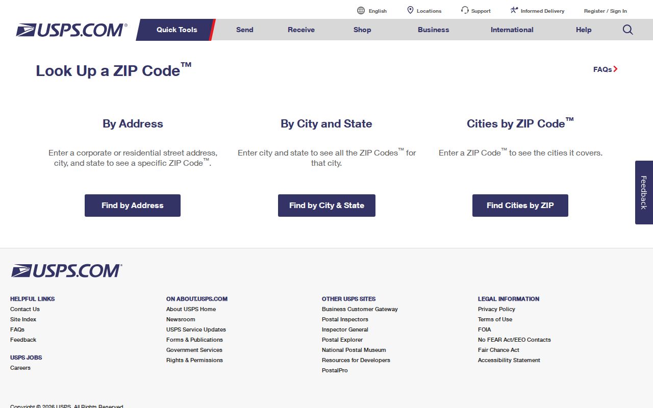 Norfolk ZIP code directory USPS ZIP Code Lookup form